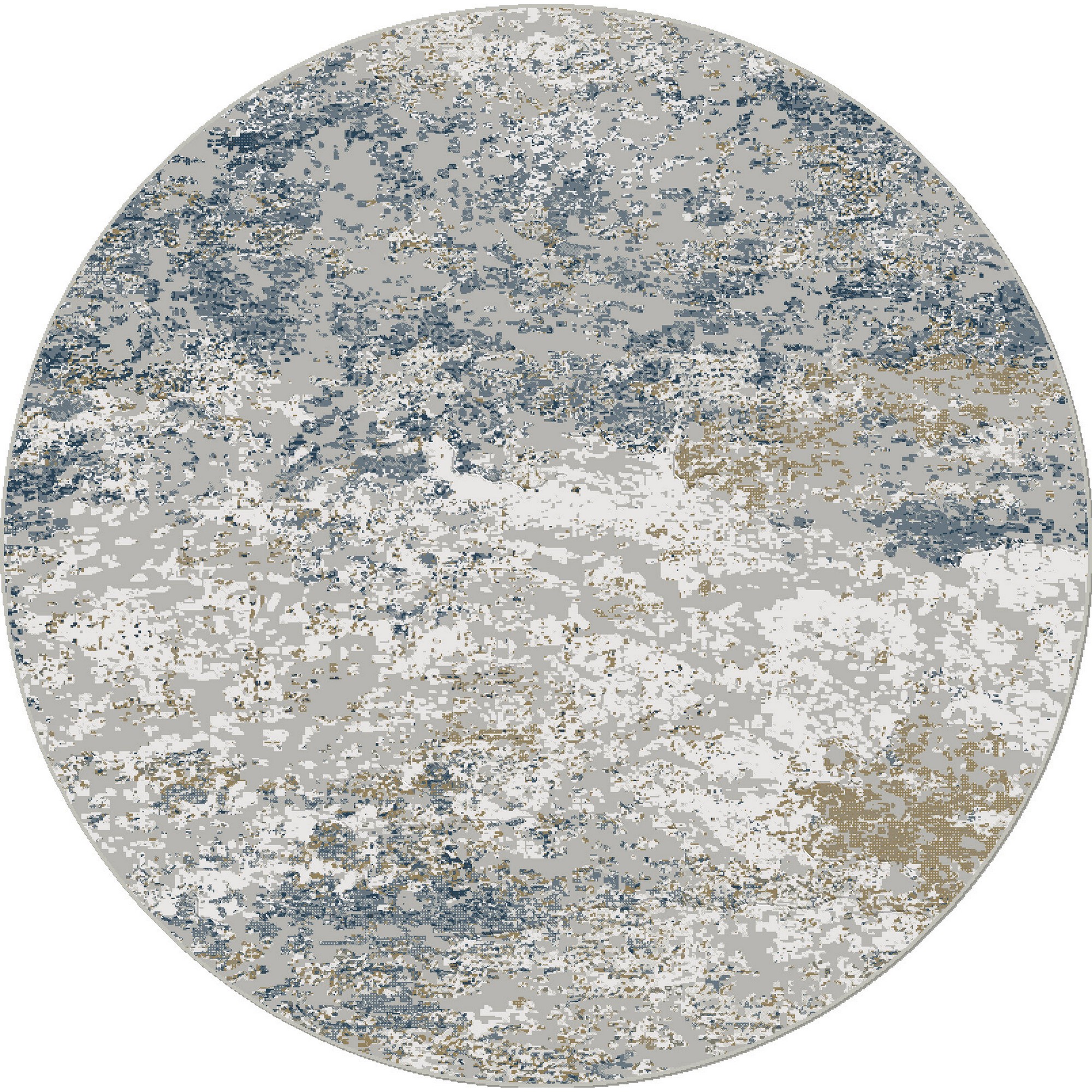 Canyon 52014 7777 Modern Abstract Circle Rugs In Blue